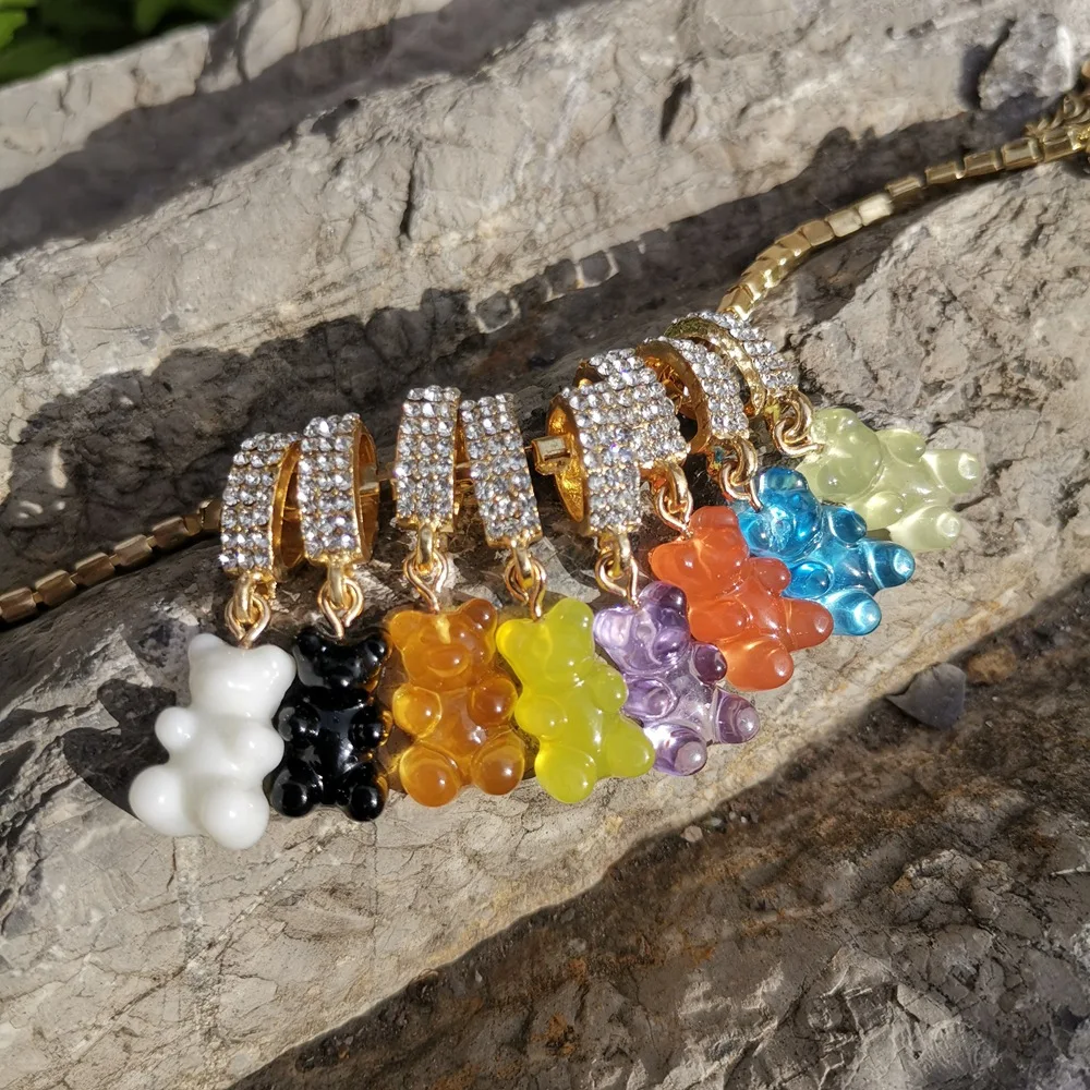 

Multicolor New Cute Bear Zirconia Pendant Necklace For Women Trendy Charm Ladies Birthday Gift Party Wholesale Jewelry