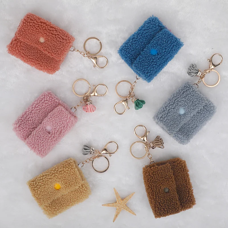 

Женский Миниатюрный Плюшевый кошелек карамельных цветов, сумочка для мелочи, Маленький милый бумажник с кольцом для ключей, подвесной орга...