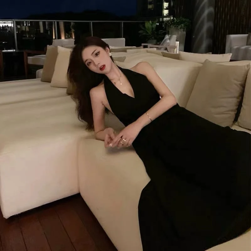 

Весеннее женское платье COIGARSAM 2021, новые черные платья во французском стиле в клетку на бретелях с высокой талией, Прямая поставка