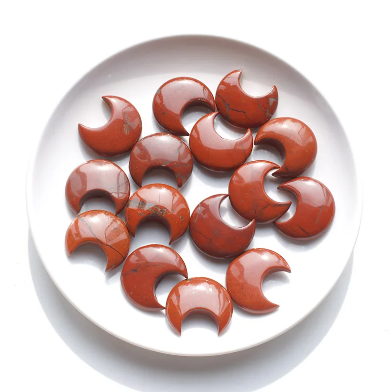 

10 / 20 Pcs 3 CM Size Natural Red Jasper Stone Crystal Moon Craft