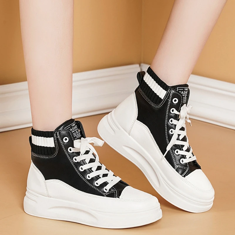 

Fashion Sneakers of Women New Booties High-top Platform Shoes Woman Zapatillas Mujer Autumn Winter 2022 Women's Vulcanized Shoes