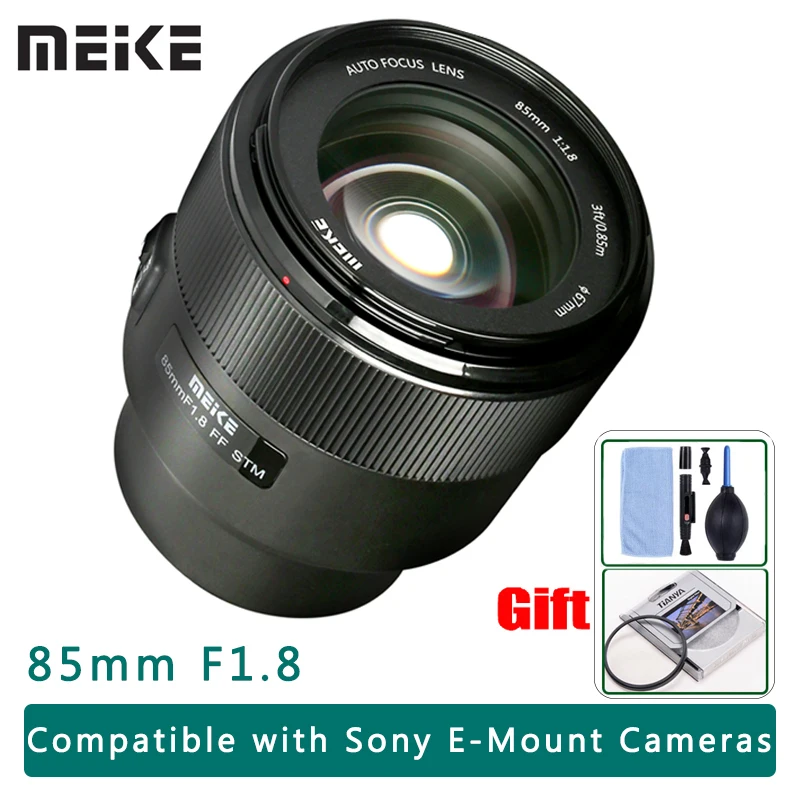 

Meike 85mm F1.8 Auto Focus STM Full Frame Lens For Sony E-Mount Cameras Like A9II A7IV a7SII A6600 A7R3 A7RIII PK VILTROX 85mm