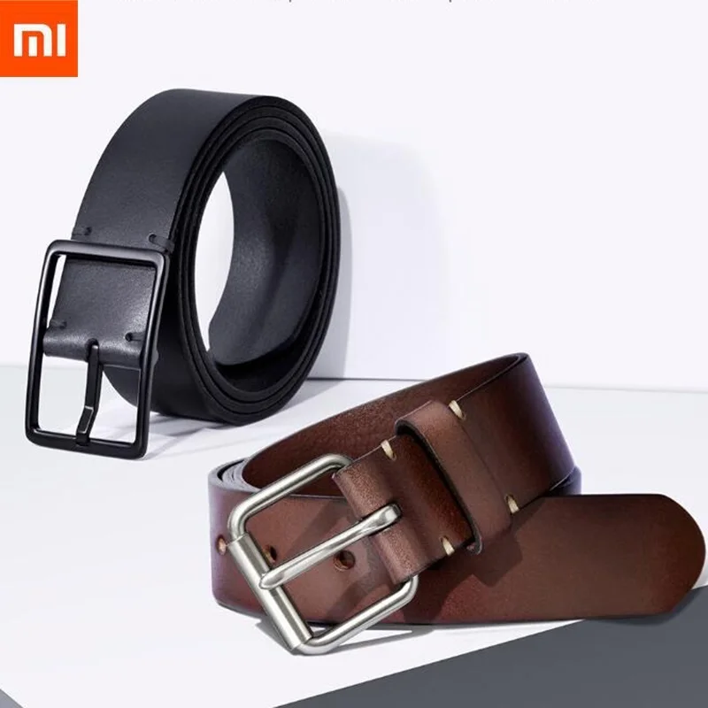 

Мужской ремень Xiaomi Qimian, мужской ремень из натуральной кожи, ремешок из воловьей кожи растительного дубления для мужчин 3,8 см, высококачестве...