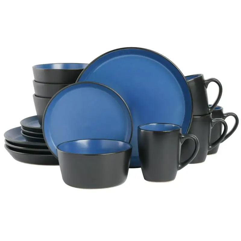 

Park 12-Piece Stoneware Dinnerware, Blue