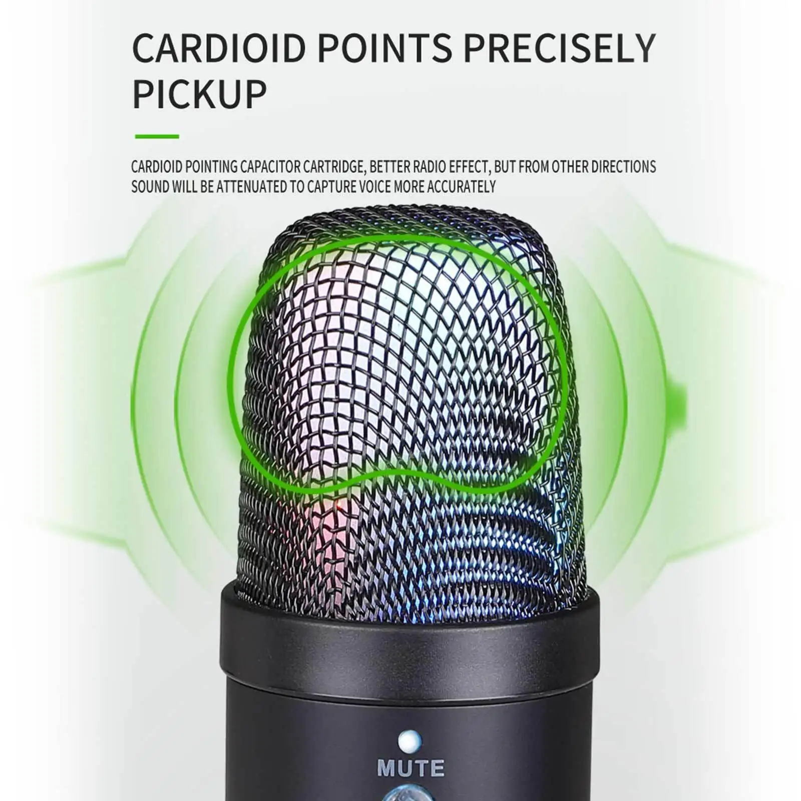 USB-конденсаторный микрофон Студийная запись Broadcoast Gaming Studio Mic RGB Light |