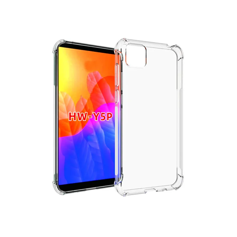 

Прозрачный полноразмерный чехол из ТПУ для Huawei Y5P, противоударный мягкий силиконовый защитный чехол с четырьмя углами