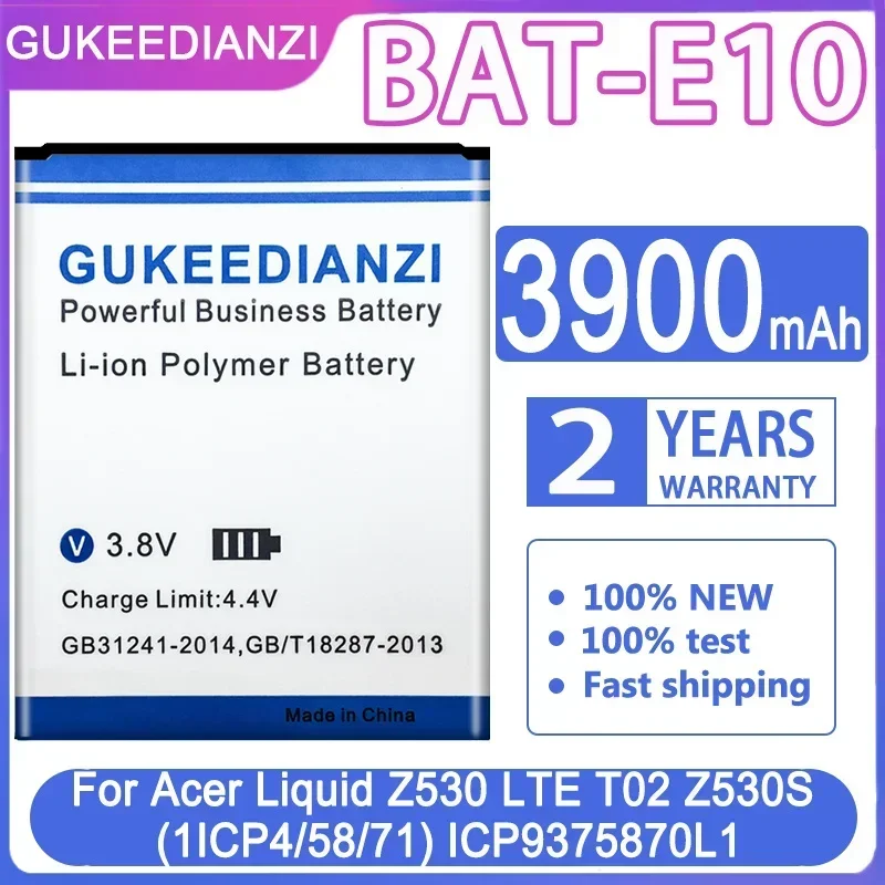 Аккумулятор GUKEEDIANZI BAT-E10 3900 мАч для Acer Liquid Z530 LTE T02 Z530S E10 (1ICP4/58/71) ICP 9375870 L1 Батаteria