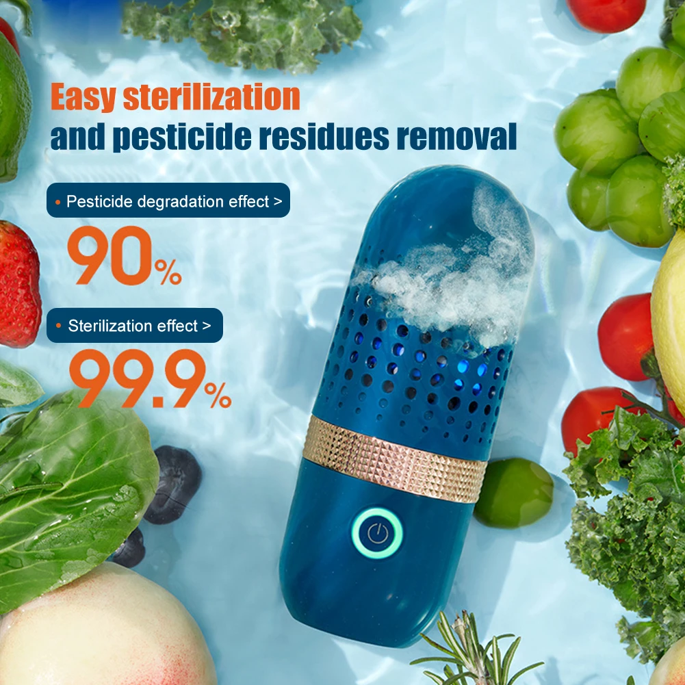 

Fruit and Vegetable Washing Machine Ultrasonic Fruit and Vegetable Cleaner Wireless Charging Waterproof Portable for Home Travel
