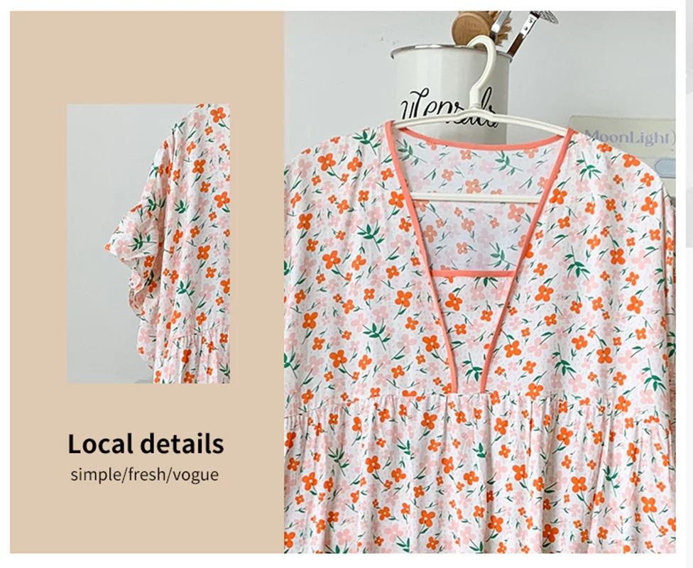 Attractive Women's Short Sleeve Nightwear One Piece Women Clothing New In Women's Sleepwear Summer Pajamas Printing Design