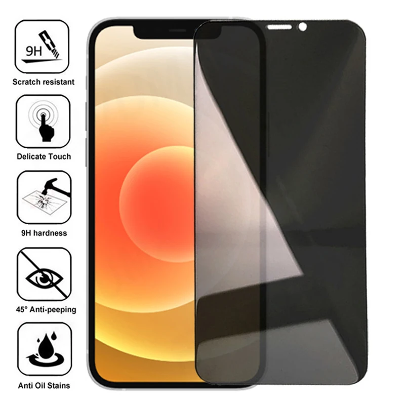 

200D Anti Spy Tempered Glass For Apple iPhone 13 12 mini 11 Pro XS Max X XR Screen Protector iphone 6 7 8 Plus 5 SE Privacy Film