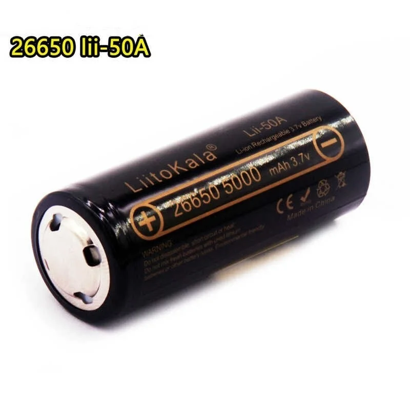 

1 pc 26650 Lii-50A Button type 5000mAh Flashlight Battery 3.7V lithium ion High discharge