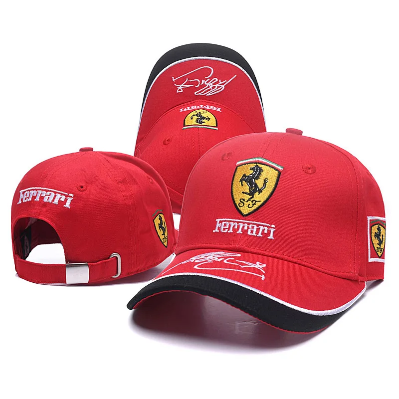 

Ferrari Luxury Embroidered Sports Car Baseball Cap Ferrari Embroidered Cap Red
