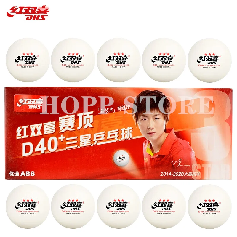 DHS 3-Star D40+ Table Tennis Balls 3 Star New Material 3-Star Seamed ABS Balls Plastic Ping Pong Balls