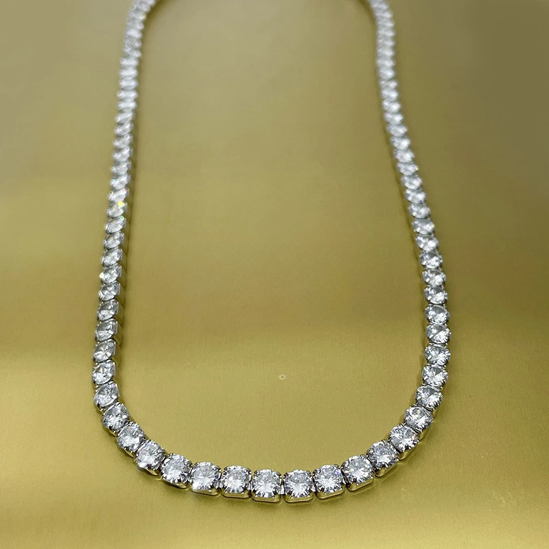 Модные однорядные бриллиантовые бриллианты из серебра 925 пробы для женских