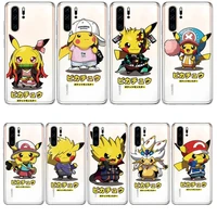 bandai cartoon pikachu phone case for huawei p30 p20 pro p40 y5 y6 y7 2019 mate 20 lite p smart z transparent funda shell cover