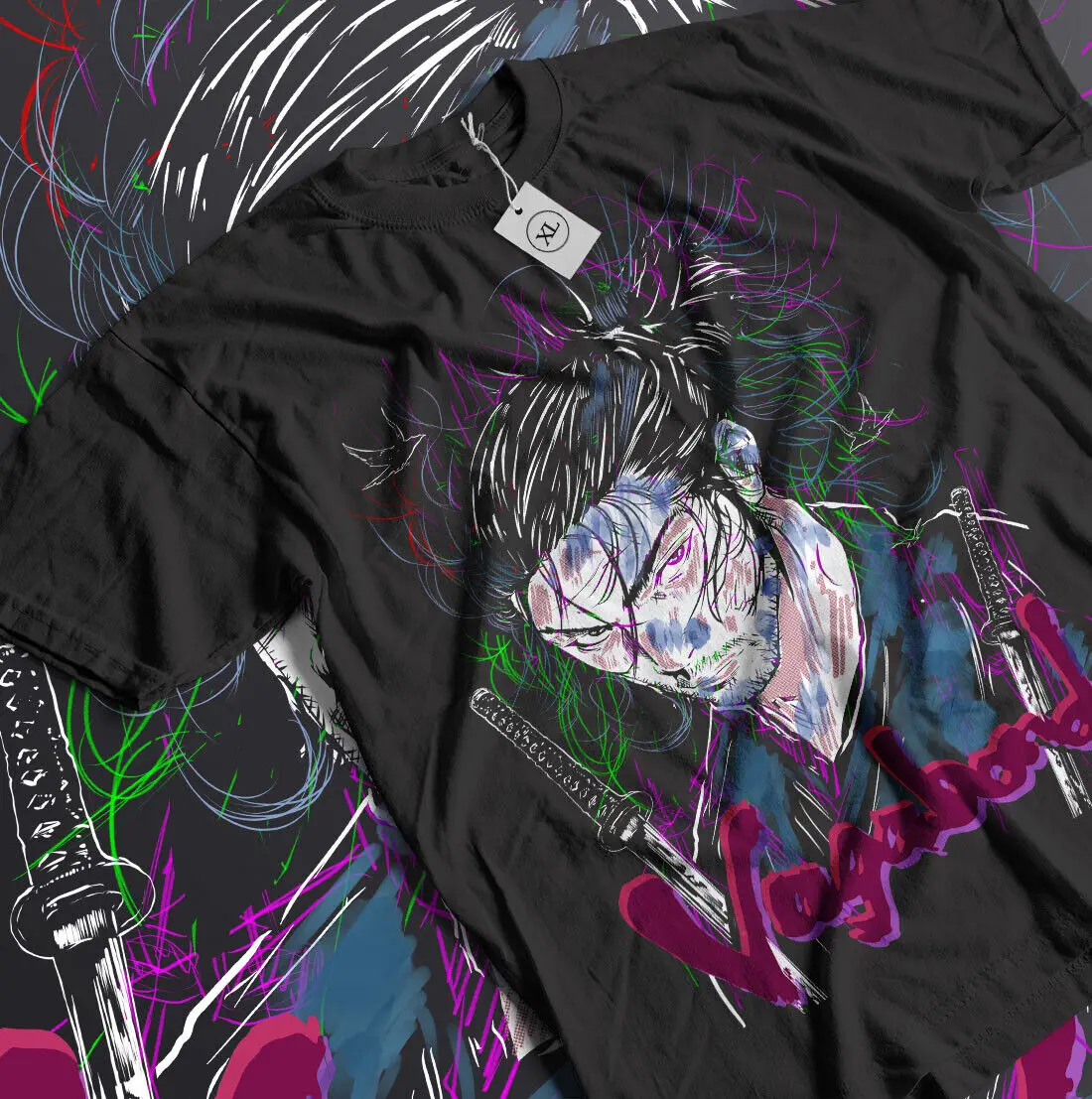 Винтажная Ретро футболка Мусаси Миямото Вагабонд