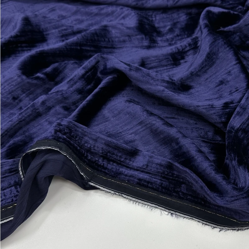 

Новинка осени 2023, женская модная одежда NO100, темно-синие вертикальные полосы, несимметричная текстура, плиссированный плюш «сделай сам»