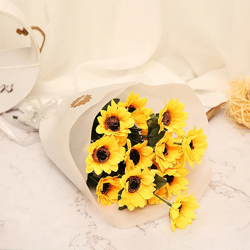 

10pcs 7 Bloom artificial sunflower 29cm mini branch for creative floral home office party decoration silk flowers bouquet