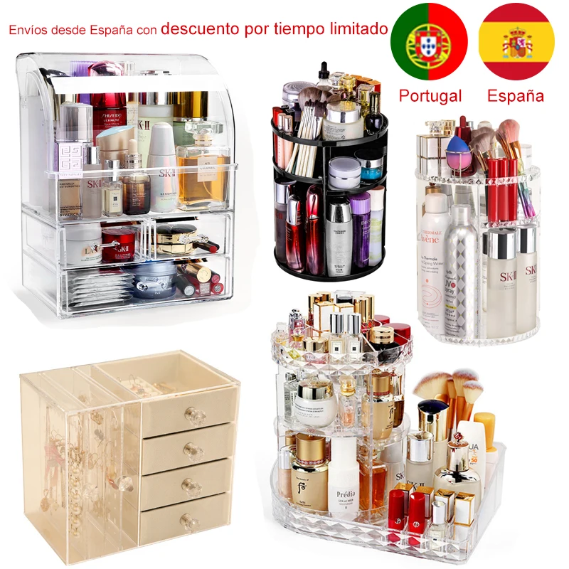 

Makeup Storage Rack 360 Degree Rotating Fashion Jewelry Storage Box Spain Portugal Limited Time Discount Shipping From Spain