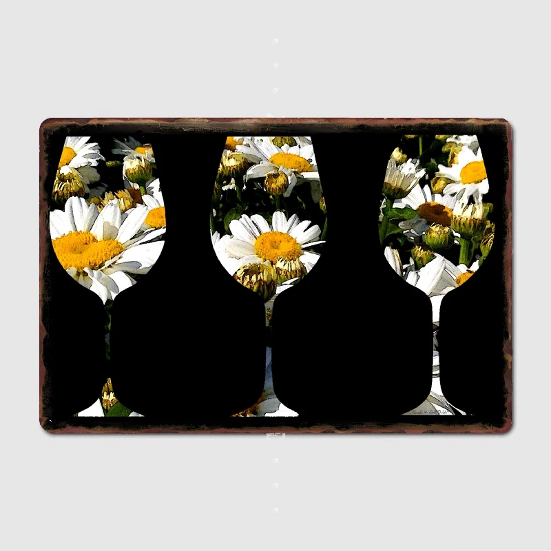 

Yellow Daisy – Three Is Not A Crowd Metal Print Garage Decoration Club Party Vintage Tin Sign Poster Coffee/Kitchen Decoration