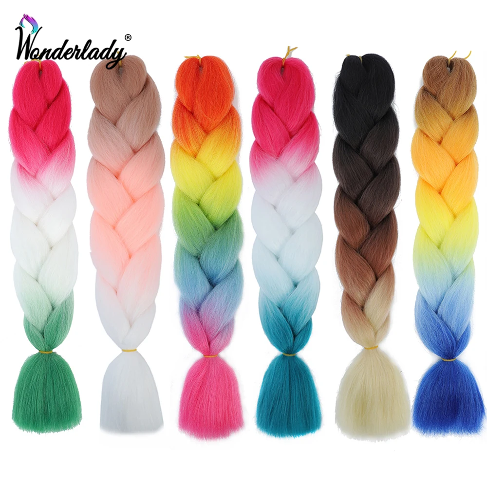 

WonderLady Джамбо косички 100 г 170 цветов косички для наращивания волос для детей женщин девочек 24 дюйма Yaki синтетические Джамбо косички