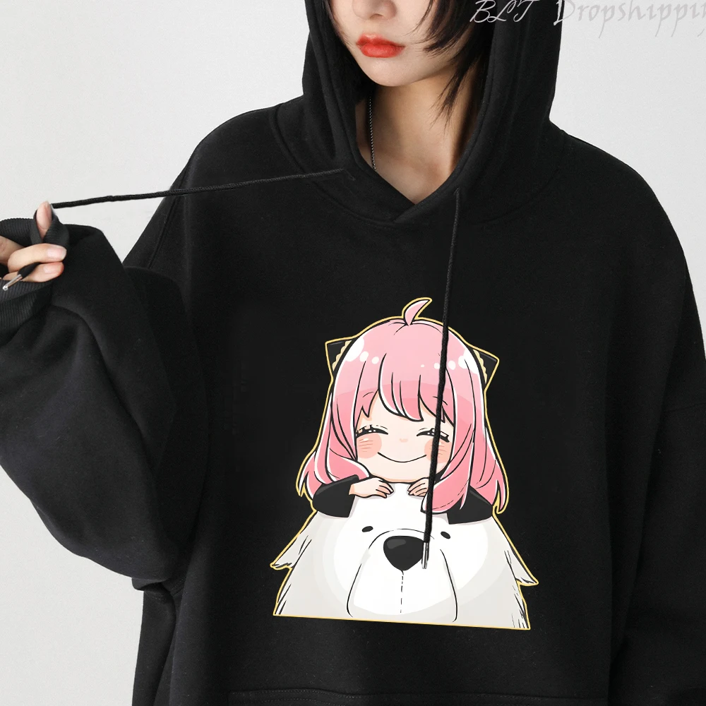 

Spy x Family Hoodie Anya Forger Sweatshirt Oversized Clothes Kawaii Tops for Girls Unisex Couple Hoody Anime Graphic Pullovers