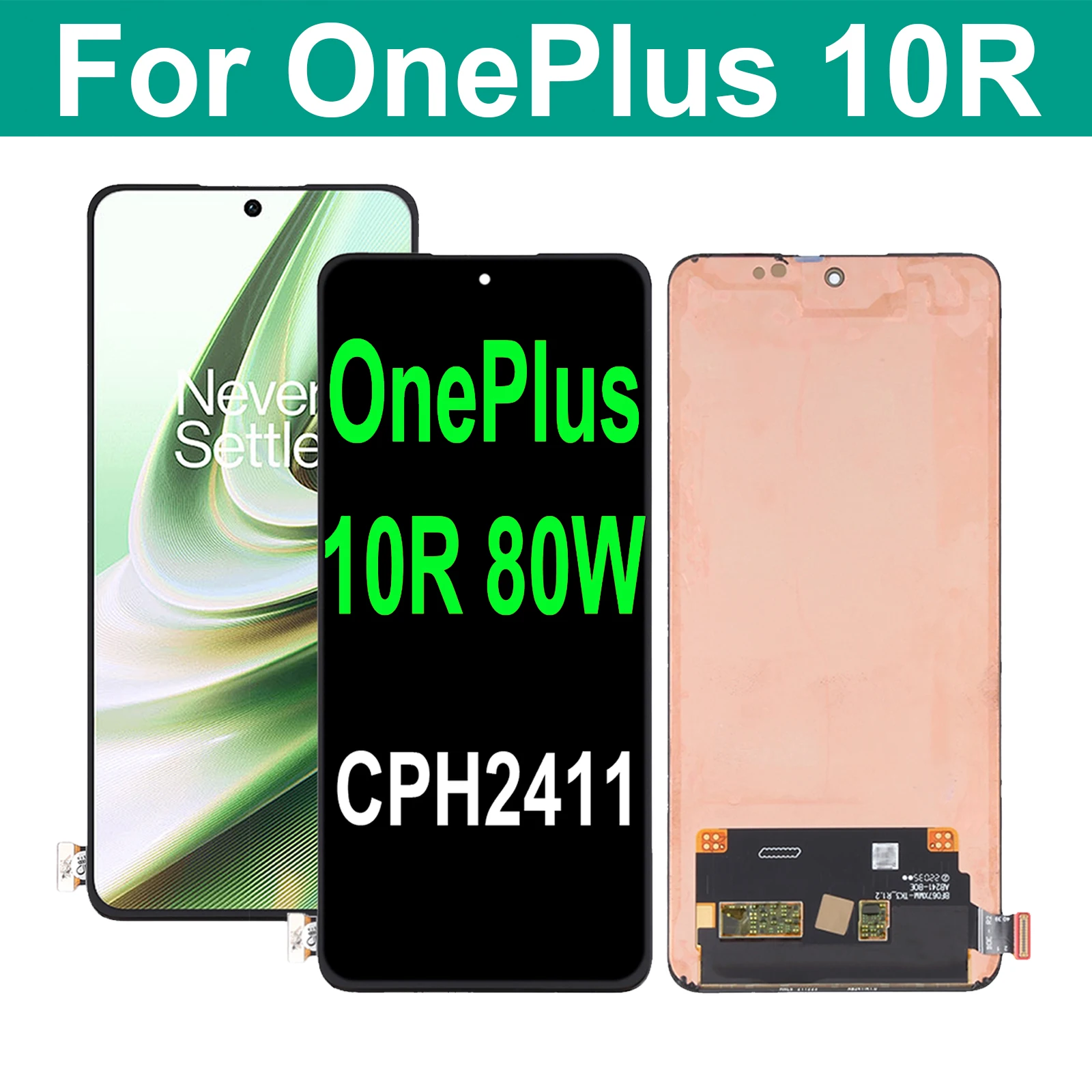 Купи 6, 7 ''AMOLED оригинальный для Oneplus 10R 80W CPH2411 ЖК-дисплей для OnePlus10R OnePlus 10 R LCD за 3,616 рублей в магазине AliExpress