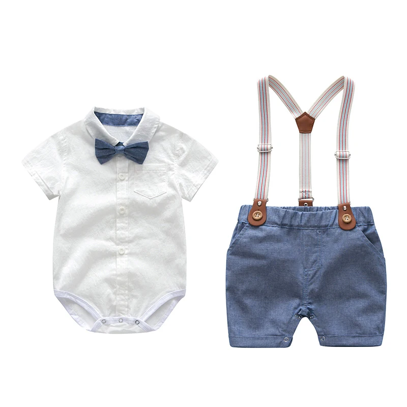 

Baby Boy Clothes Set Summer Gentleman Party Birthday Suit Infant Baby Bodysuit Clothes For Newborn Babies Belt Pants Toddler Set