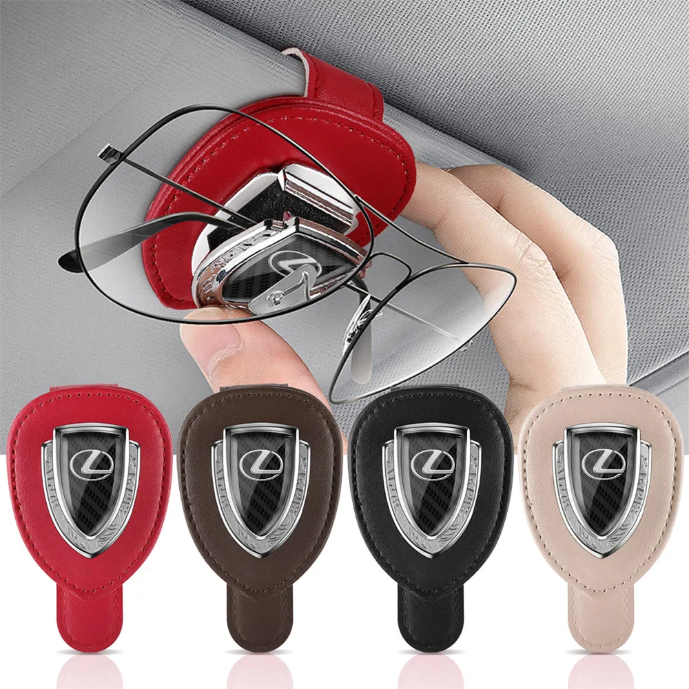 

Durable Portable Hanging Leather Car Glasses Clip Ticket Card Clamp For Lexus F Sport Is220d Nx300h Ct200h Is250 Car Accessories