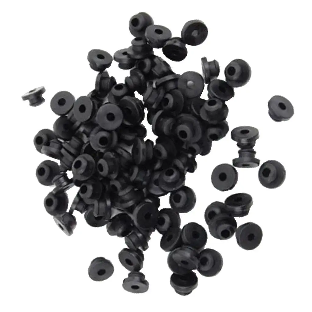 

100pcs Machine Supply Rubber Grommets Nipples BLACK