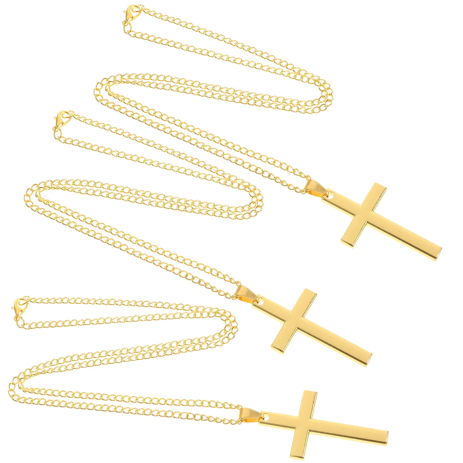 3 шт. женское ожерелье, модные ожерелья с крестом для мужской одежды, пластиковая цепь, черная подвеска