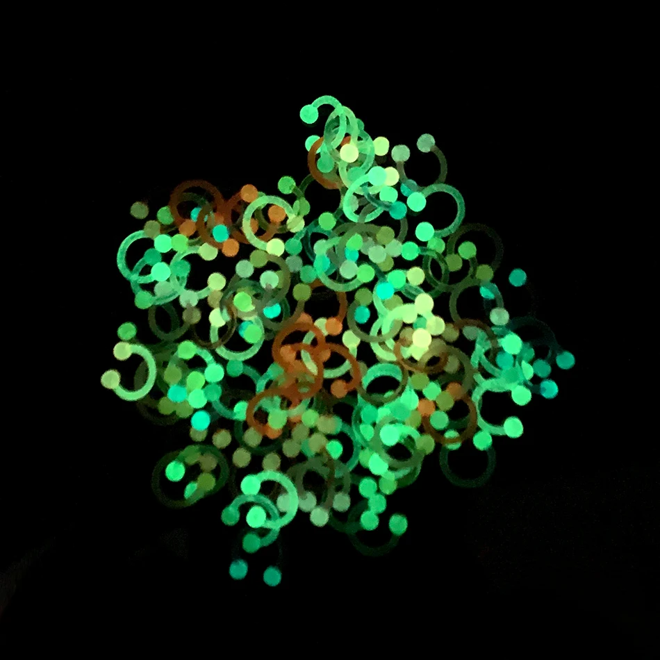 Светящиеся Акриловые подковы для пирсинга перегородки носа губ хряща уха