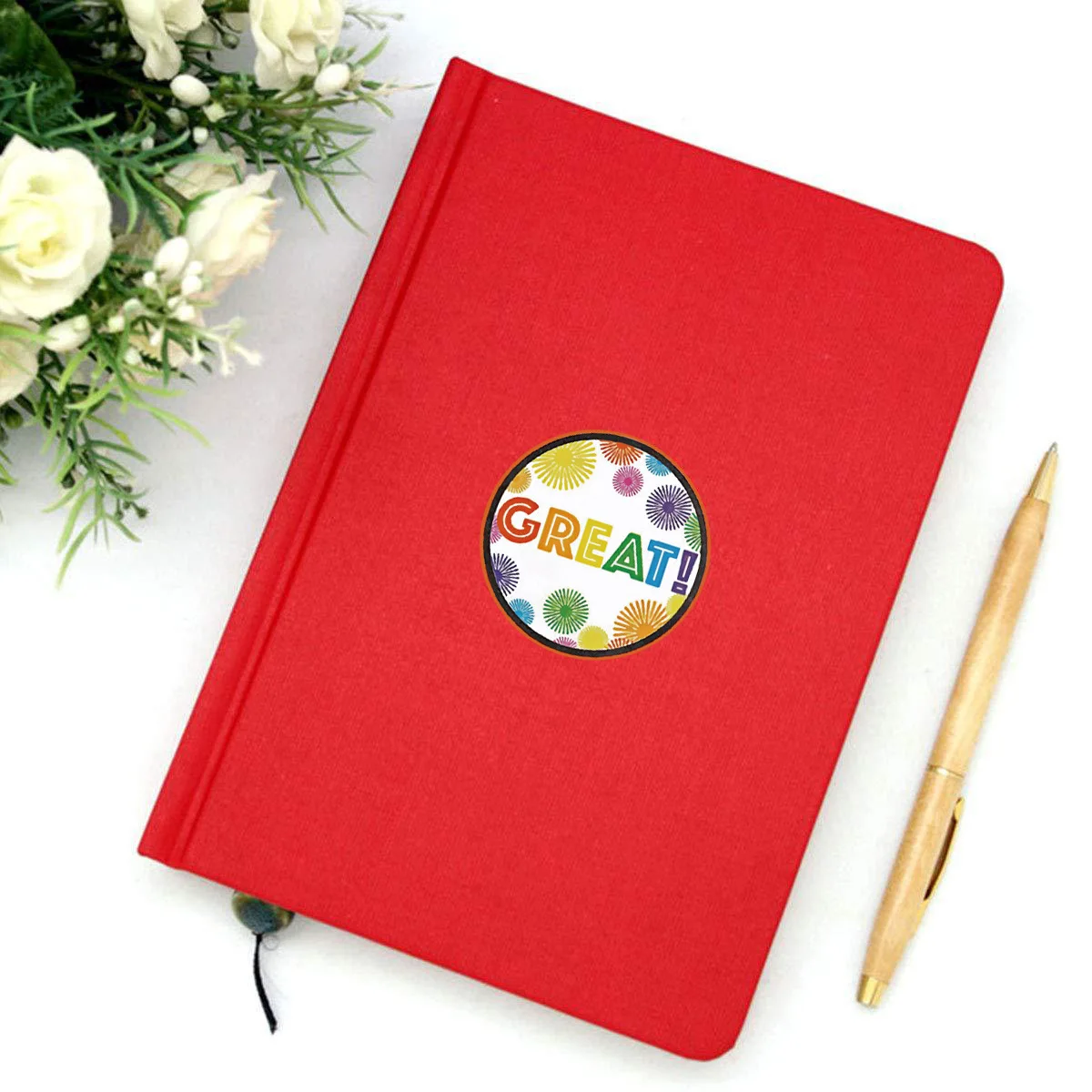 500 шт./рулон/1 дюйм детские милые наклейки с покрытием Подарочная коробка