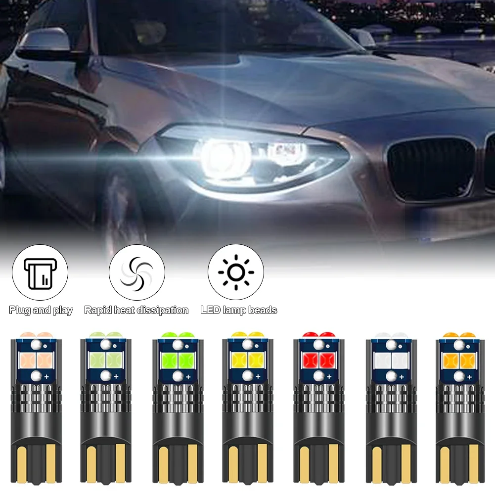 Фото T10 Автомобильный светодиодный внутренний боковой фонарь, габаритная лампа для парковки Canbus без ошибок, постоянный ток 12 В 3030 6SMD, лампы для автоматического вождения номерного знака №3
