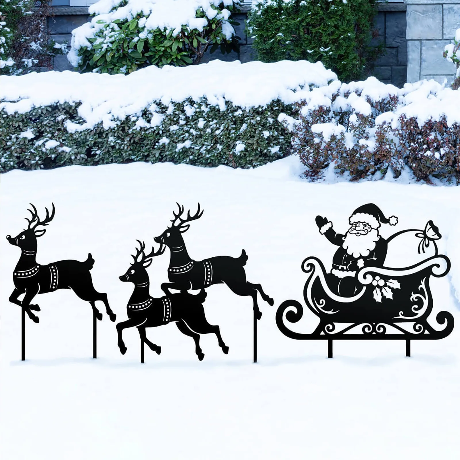 

Garden Flags for outside Christmas Outdoor Decoration Metal Silhouette In Outdoor Garden Decoration