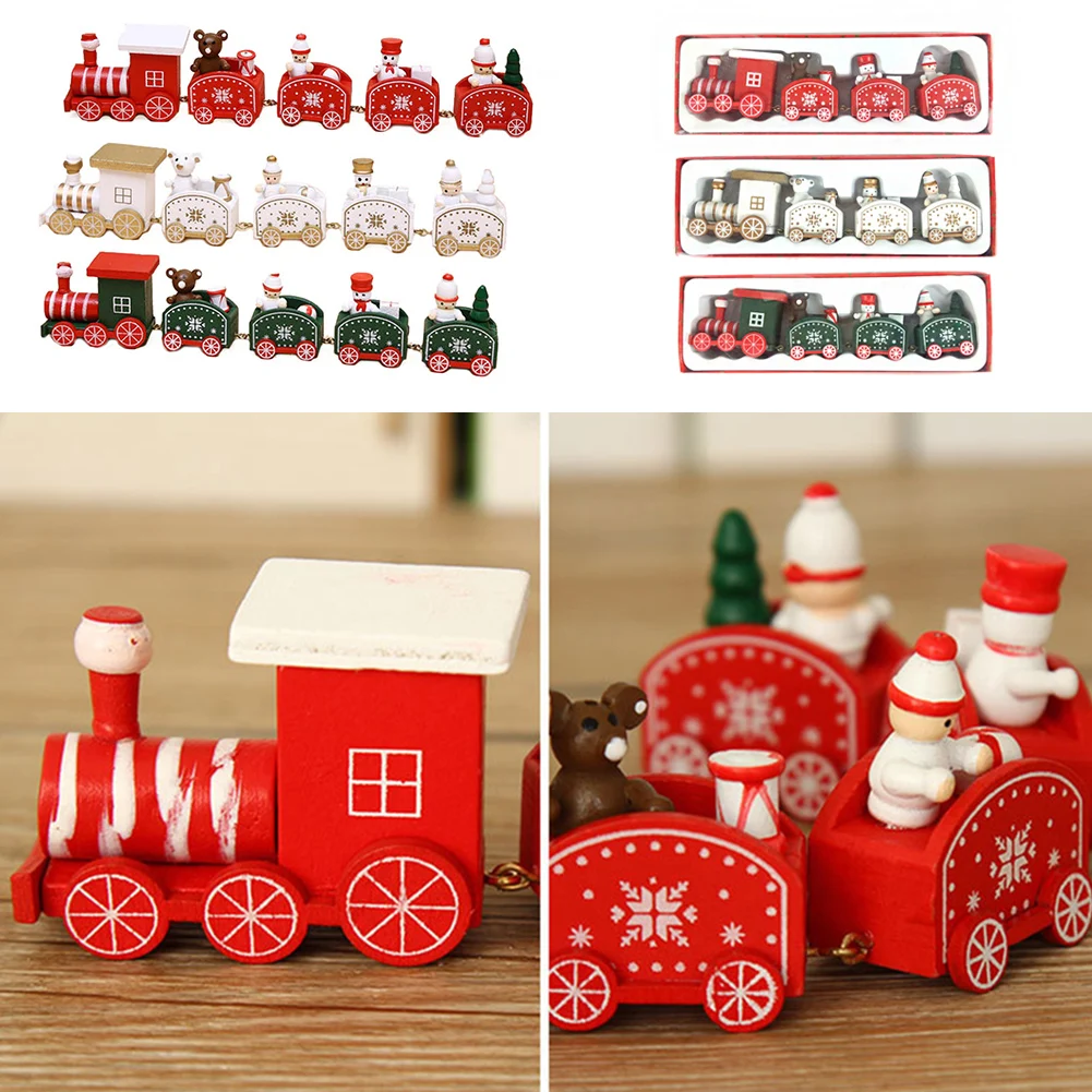 

Милые рождественские украшения, деревянный поезд для детей, домашний маленький деревянный поезд, Декор, рождественские подарки, украшения, ...