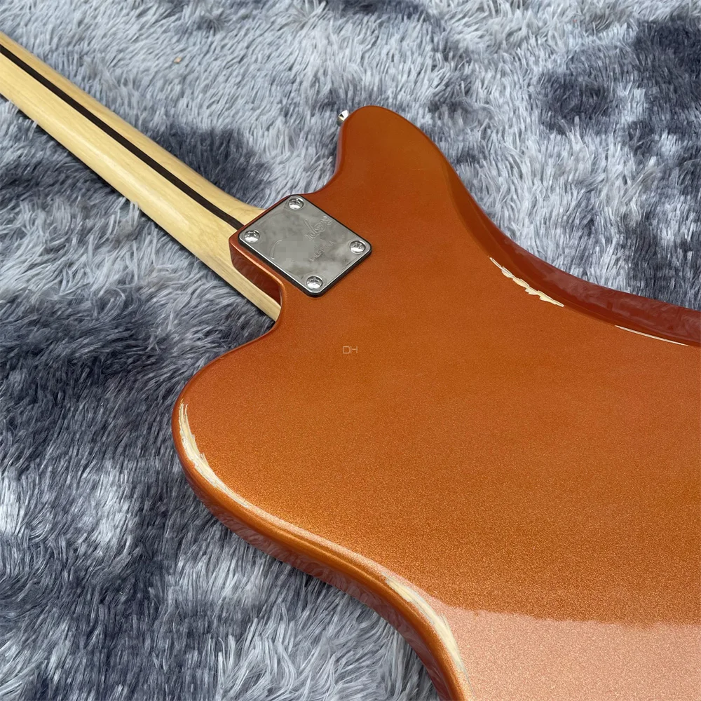 Высококачественная под заказ электрическая гитара JAG с золотым желтым корпусом