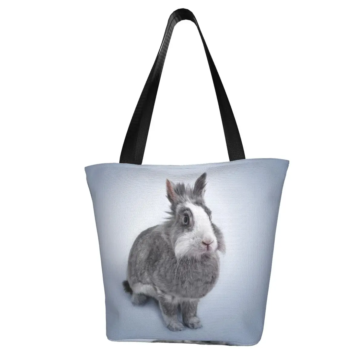 

Женская сумка через плечо, Повседневная сумка для покупок с серым Кроликом, Студенческая сумка для книг, сумка-тоут для девочек