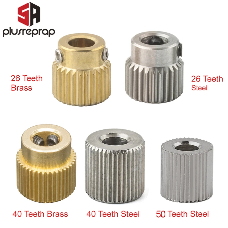 Зубчатая шестерня Mk7 MK8 CR10 Экструзионная передача 26/40/50 зубьев из латуни или нержавеющей стали