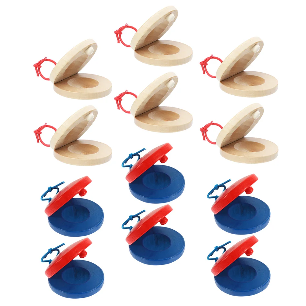 

Castanets Percussion Wooden Instrument Kids Musical Toy Rhythm Toys Hand Castanet Clapper Children Tones Set Finger Clappers
