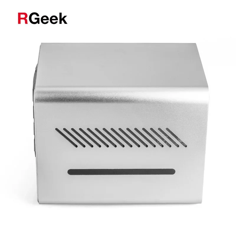 Фото RGeek Полностью алюминиевый мини-сервер NAS Mini ITX с 4 отсеками, материнской платой J1900 и адаптером №3