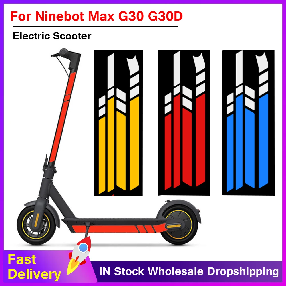 1 Set Reflective Sticker Night Safety for Segway Ninebot Max G30 G30D Electric Scooter Fluorescent Body Decoration Warning Strip