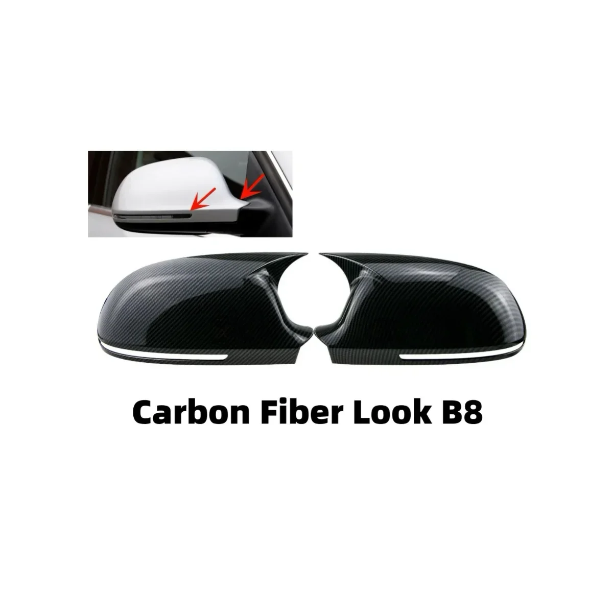 Пара накладок на зеркало дверное крыло для Audi A3 A4 B8 A5 A6L A8L RS6 S8 Q3 с добавлением