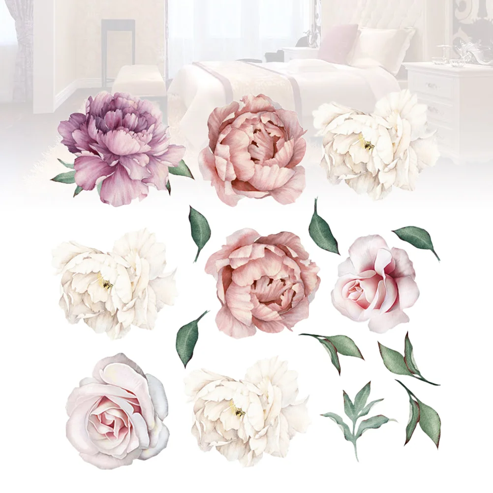 

Wall Sticker Stickers Home Decor Nursery Decals Living Room Paper Picture Peony Flower Murals Decorations