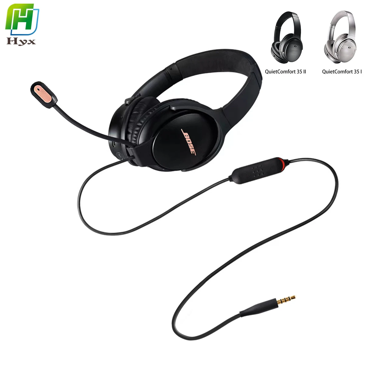 

10 Set Microphone Cable For BOSE Quiet Comfort 35 II QC35II Detachable Gaming Noise Cancelling Headphone for PC PS4 Xbox Switch