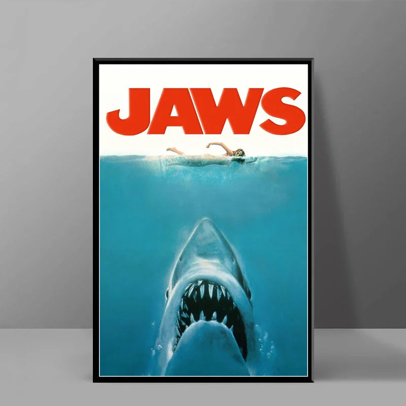 Плакаты и принты из классических фильмов Акула в винтажном стиле - купить по