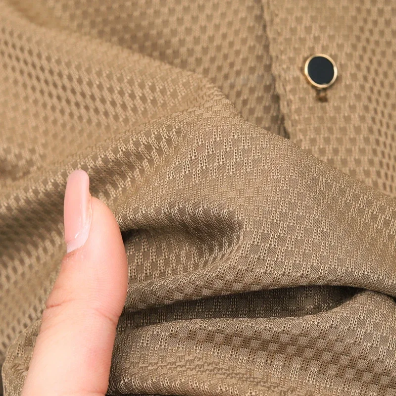 Мужская рубашка поло с коротким рукавом модный жаккардовый лацкан летний