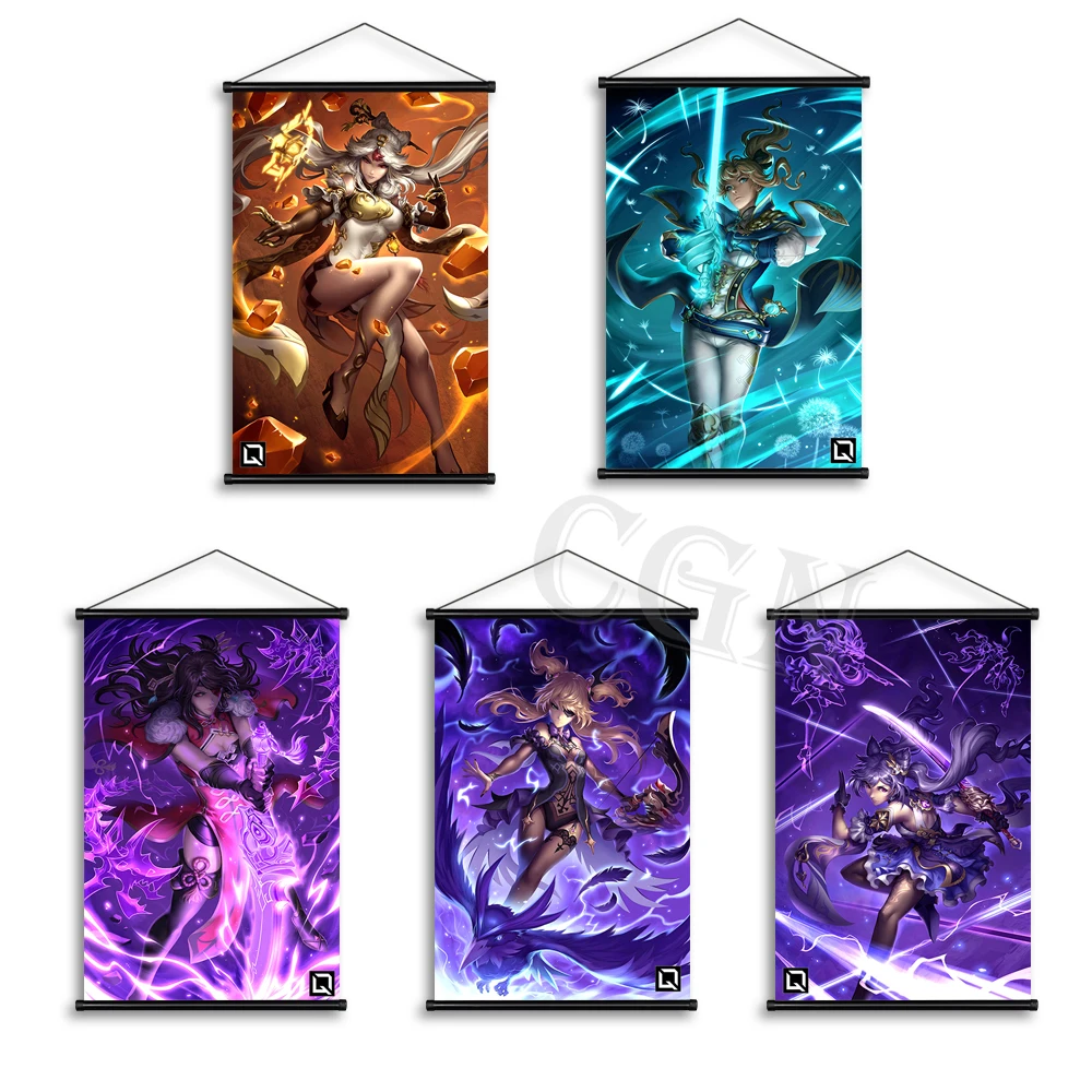 

Poster Ganyu Hutao Wall Genshin Impact Art Canvas Painting Classic Game Print Hanging Mural Scrolls Pictures Home Decor Bedroom