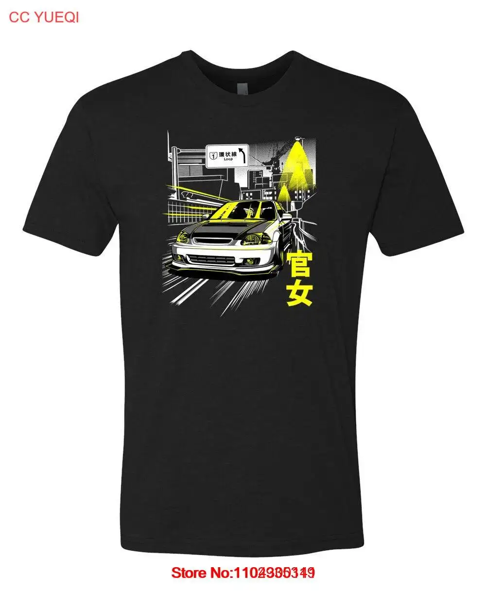 Футболка EK Civic с героями мультфильмов *SUPER Soft 60/40 из смеси хлопка и поли JDM Legend Highway