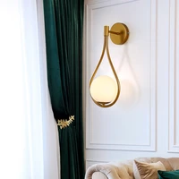 modern wall light glass ball luxury gold sconce living room bedroom bedside aisle staircase nordic wall mount indoor decor lamp